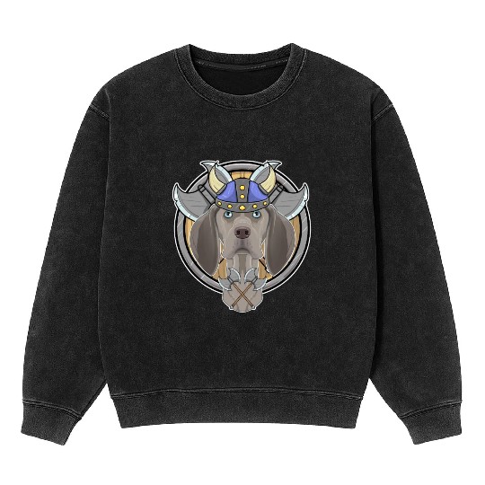 Weimaraner I Valhalla I Viking Mineral Wash Sweatshirts