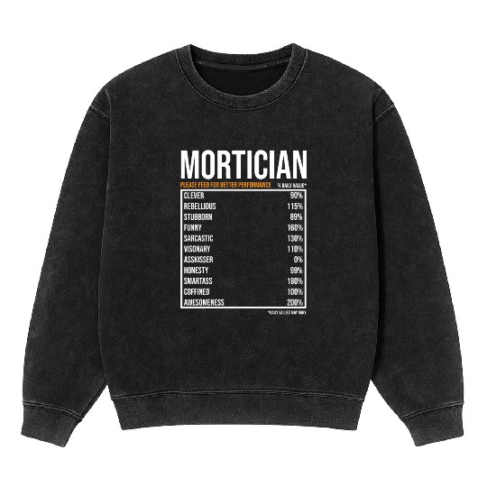 Mortician Daily Value funny Mortician Mineral Wash Sweatshirts