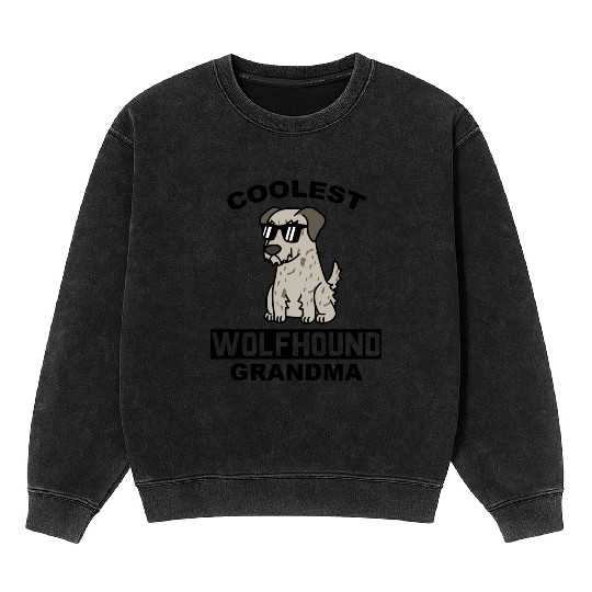 Coolest Irish Wolfhound Grandma Mineral Wash Sweatshirts
