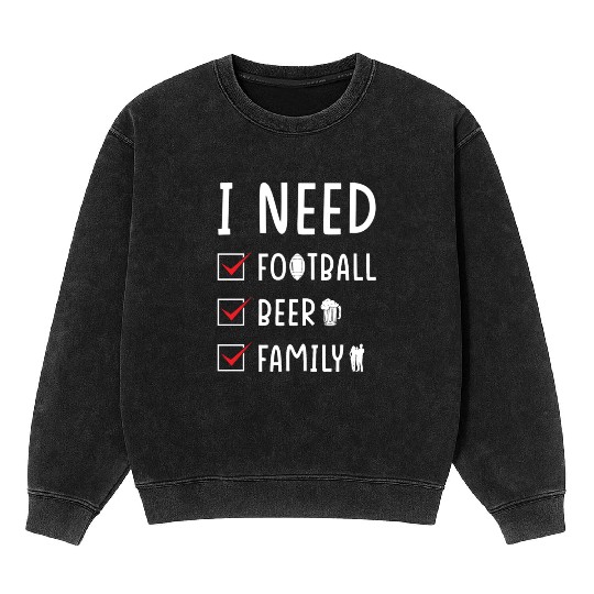 Football Beer Family Mineral Wash Sweatshirts