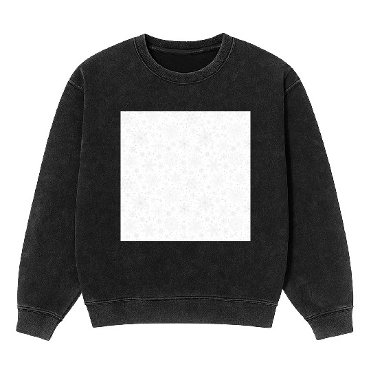 Modern Snowflakes Pattern White Silver Mineral Wash Sweatshirts