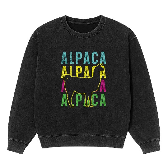 Alpaca Llama Lover Alpaca Whisperer Farm Animal Mineral Wash Sweatshirts