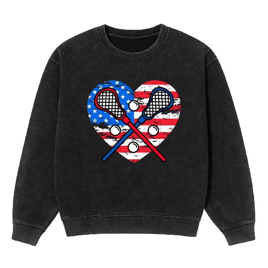 Lacrosse US Flag Mineral Wash Sweatshirts