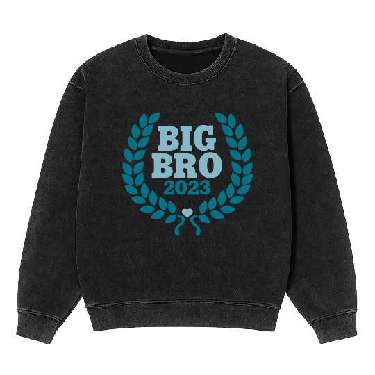 Big Bro 2023 - Big Brother Baby Birth Boy Gift Mineral Wash Sweatshirts