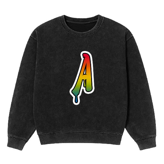 Letter A Graffiti Lettering Alphabet Monogram Init Mineral Wash Sweatshirts