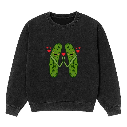 Sweet Couple Pickle Mineral Wash Sweatshirts