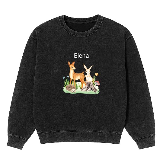 Animal deer rabbit hedgehog Elena Mineral Wash Sweatshirts