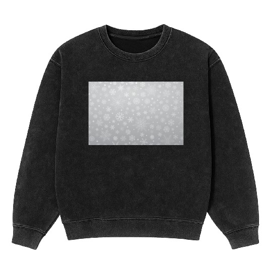 Abstract Grey Snowflakes Pattern Mineral Wash Sweatshirts