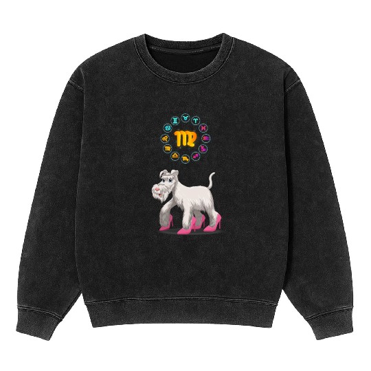 Funny Dog Lover Horoscope Virgo Zodiac Sign Cool Mineral Wash Sweatshirts