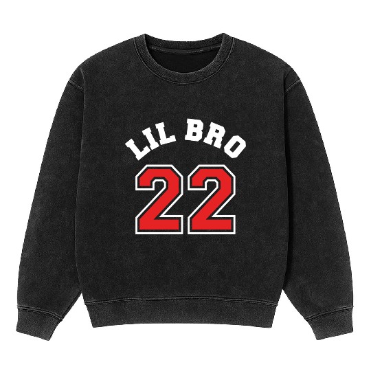 Lil Bro 2022 Little Brother Baby Family Birth Boy Mineral Wash Sweatshirts