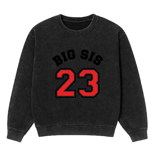 Big Sis 2023 - Big Sister Baby Family Birth Girl Mineral Wash Sweatshirts