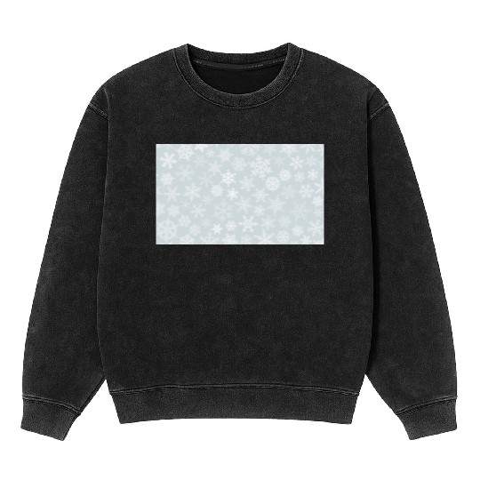 Winter Snowflakes Pattern Grey White Mineral Wash Sweatshirts