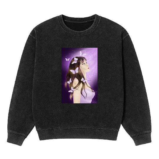 BTS Butterfly Fan Girl Mineral Wash Sweatshirts