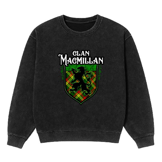 Clan MacMillan Scottish Tartan Rampant Lion Celtic Mineral Wash Sweatshirts