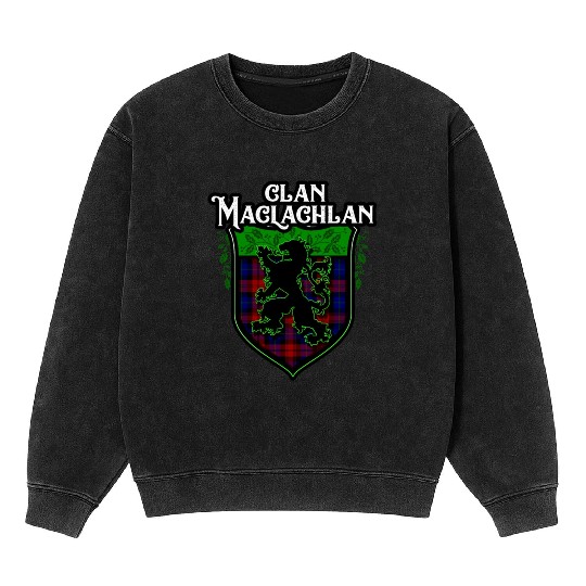 Clan Maclachlan Scottish Tartan Rampant Lion Celt Mineral Wash Sweatshirts