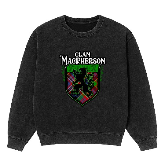Clan MacPherson Scottish Tartan Rampant Lion Celt Mineral Wash Sweatshirts