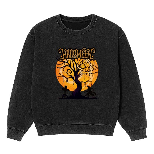 The tree of blood that calls werewolf on a night Mineral Wash Sweatshirts
