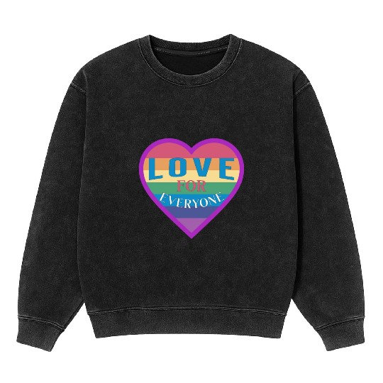 Heart rainbow unisex love for everyone Mineral Wash Sweatshirts