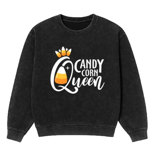 Candy Corn Queen Funny Halloween Costume Gift Mineral Wash Sweatshirts