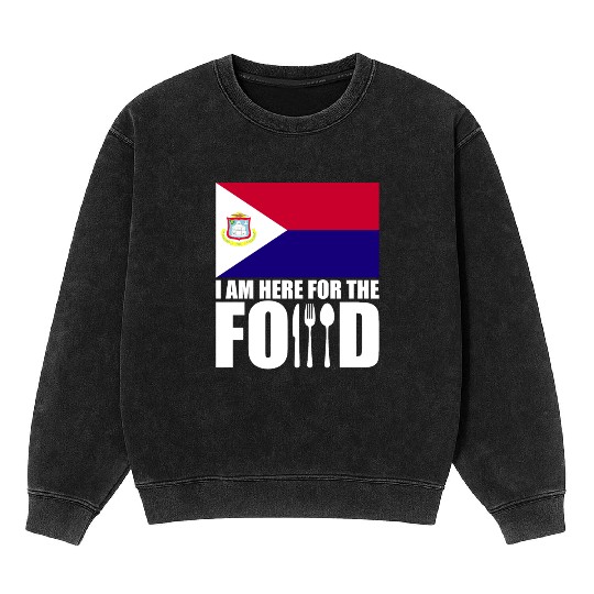 Saint Martin flag souvenir food travel Mineral Wash Sweatshirts