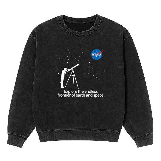 NASA Explore The Endless Frontier Of Earth Space Mineral Wash Sweatshirts