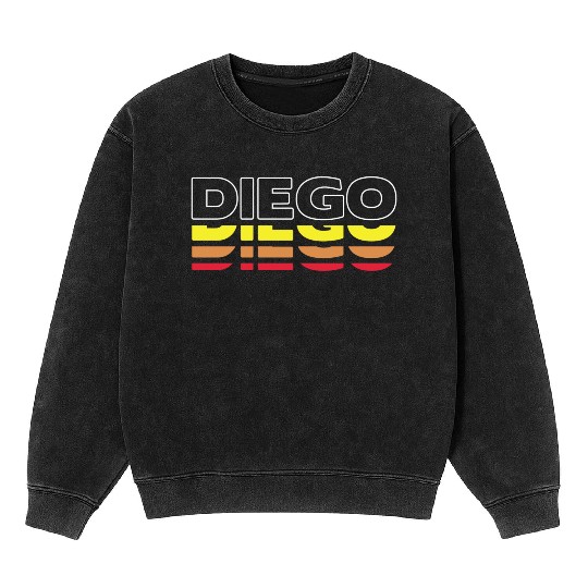 Diego First Name Funny Vintage Sunset Diego Mineral Wash Sweatshirts