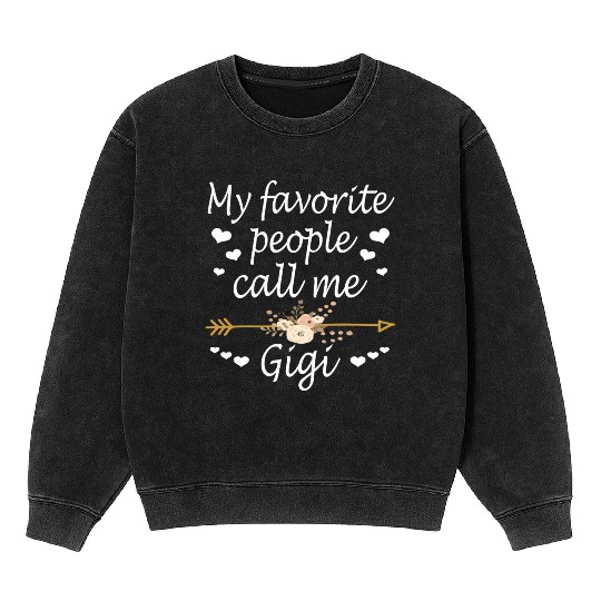 My Favorite People Call Me Gigi Christmas Mineral Wash Sweatshirts