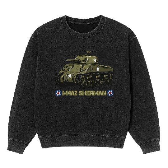 World War 2 American Tank M4A2 Sherman Mineral Wash Sweatshirts