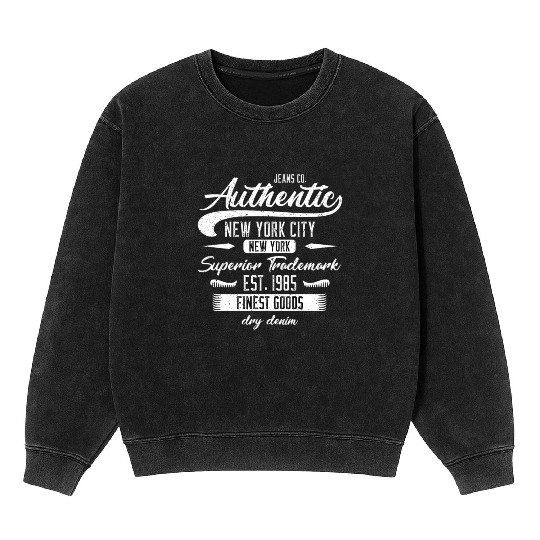 New York City Born In 1985 Vintage Birthday Mineral Wash Sweatshirts