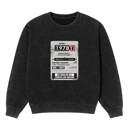 electricity meter birthday 1978 electrician gift Mineral Wash Sweatshirts