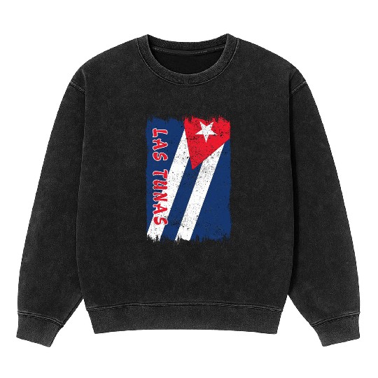Las Tunas Cuba vintage flag Mineral Wash Sweatshirts