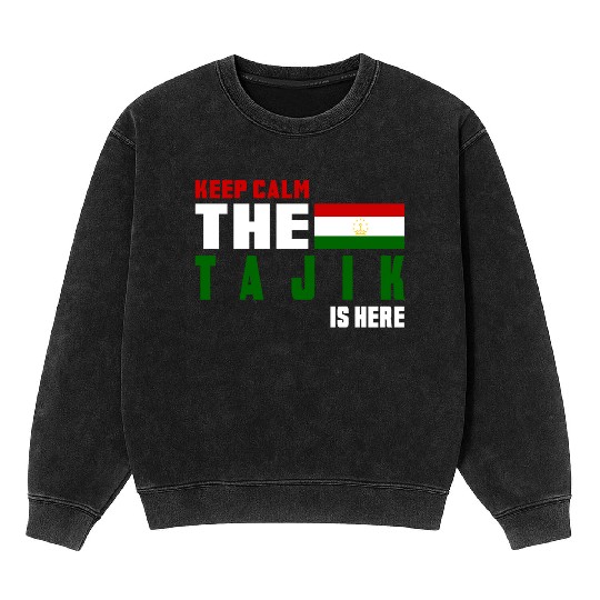 Keep Calm Tajikistan flag design Mineral Wash Sweatshirts