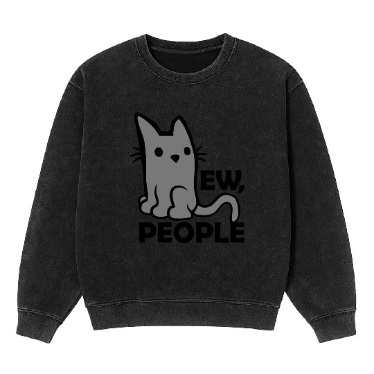 quote ew people cat Mineral Wash Sweatshirts