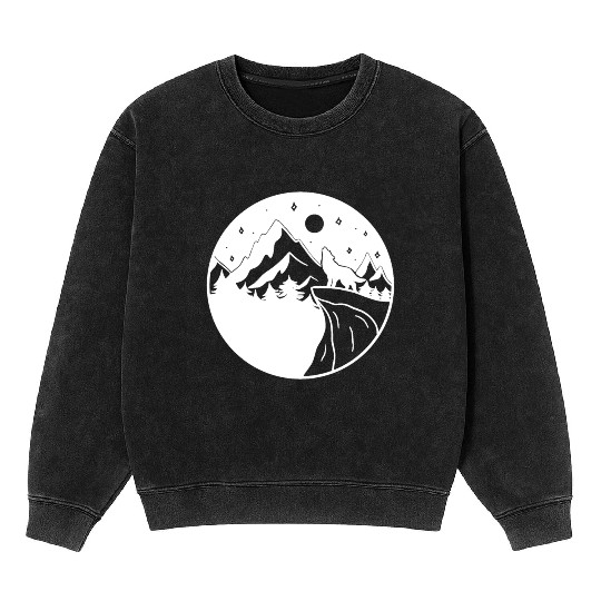 Wolf on the Mountain Mineral Wash Sweatshirts