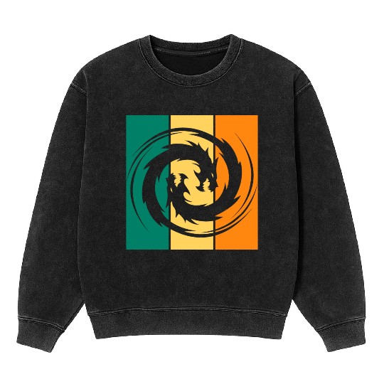 Dragon Ying Yang Mineral Wash Sweatshirts