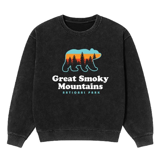 Great Smoky Mountains Bear Great Smoky Mountains Mineral Wash Sweatshirts