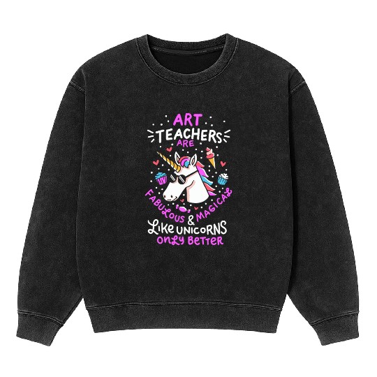 Art teacher gift art teacher school unicorn Mineral Wash Sweatshirts