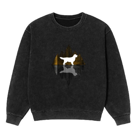 Golden Retriever abstract - Geometry Dog Triangle Mineral Wash Sweatshirts