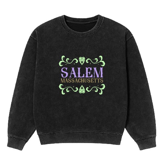 Salem Massachusetts Ouija Love Mineral Wash Sweatshirts
