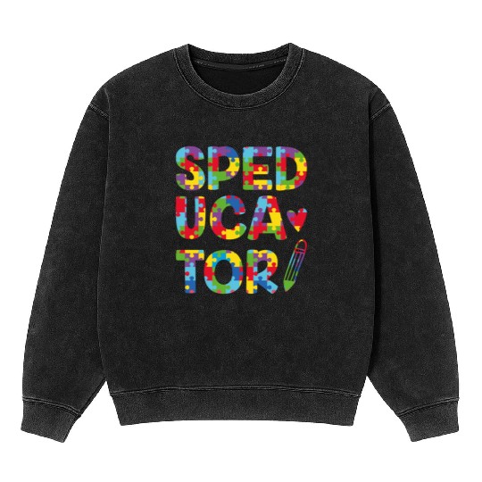 Speducator Sped Teacher Special Education Cute Mineral Wash Sweatshirts