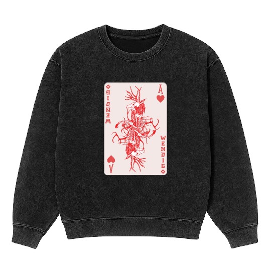 Folk Creature Wendigo Card Halloween Cryptid Mineral Wash Sweatshirts