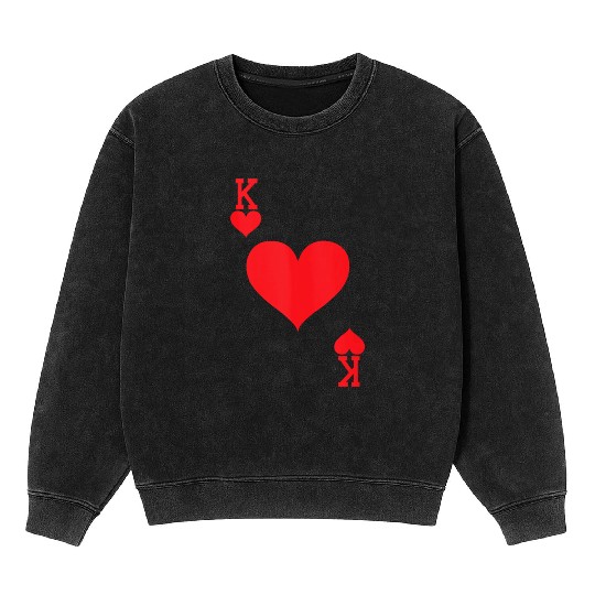King of Hearts Playing Card Halloween Costume Tank Mineral Wash Sweatshirts