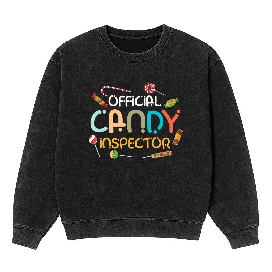 Halloween Costume Lollipop Official Candy Mineral Wash Sweatshirts