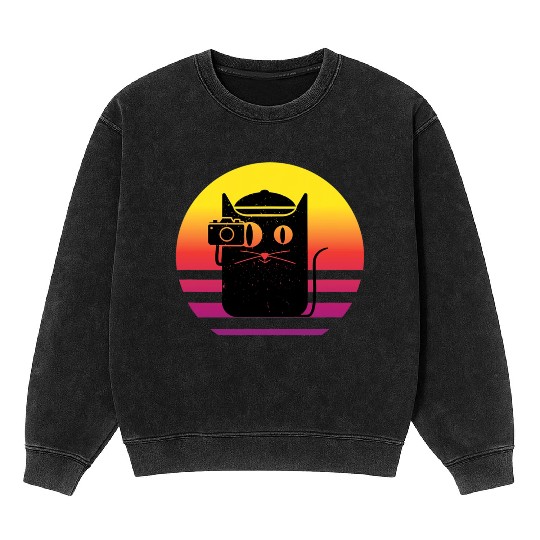 Camera Photography Retro Photo for Photographer Mineral Wash Sweatshirts