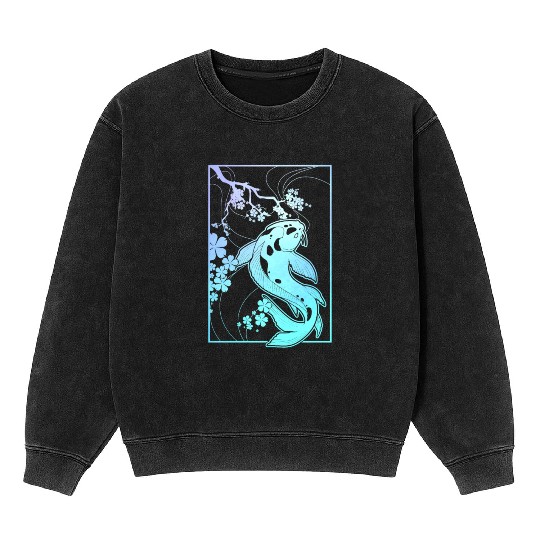Koi Pastel Goth Cherry Blossom Mineral Wash Sweatshirts