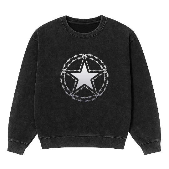 Barbed Wire US Army Star Mineral Wash Sweatshirts