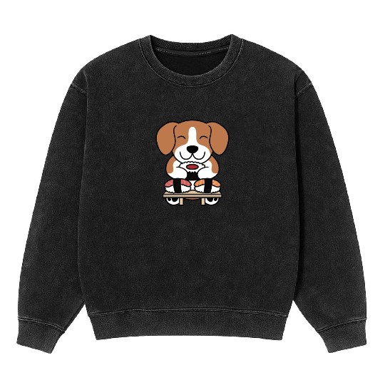 Sushi Lover Beagle Mineral Wash Sweatshirts