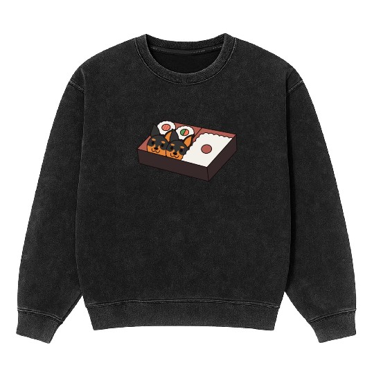 Sushi Bento Box Doberman Mineral Wash Sweatshirts