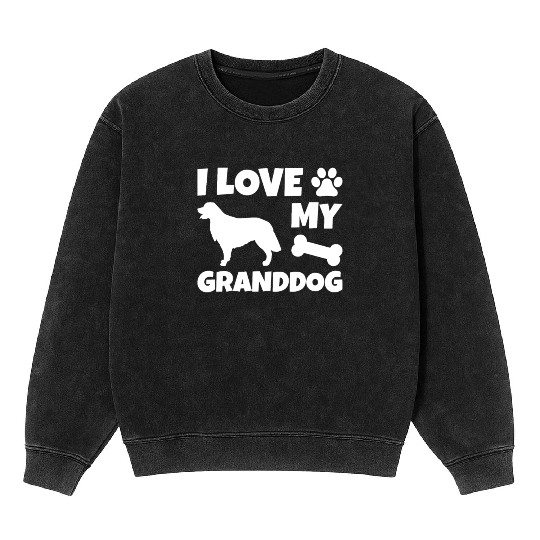 I Love My Granddog Golden Retriever Mineral Wash Sweatshirts