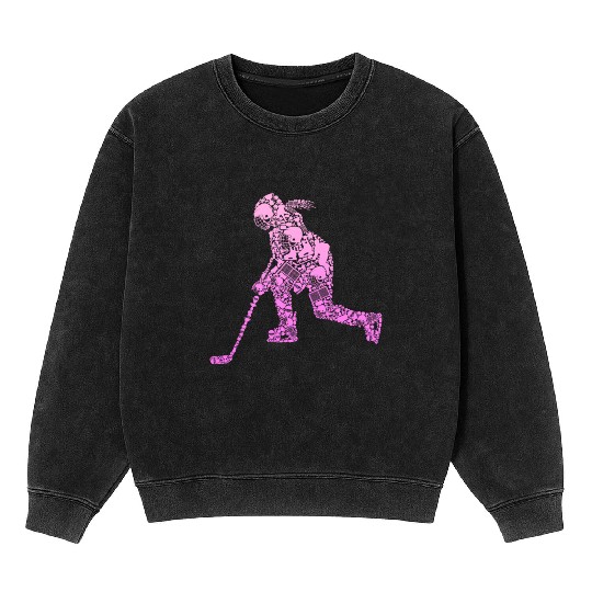 Ice hockey hockey player girl girl Mineral Wash Sweatshirts